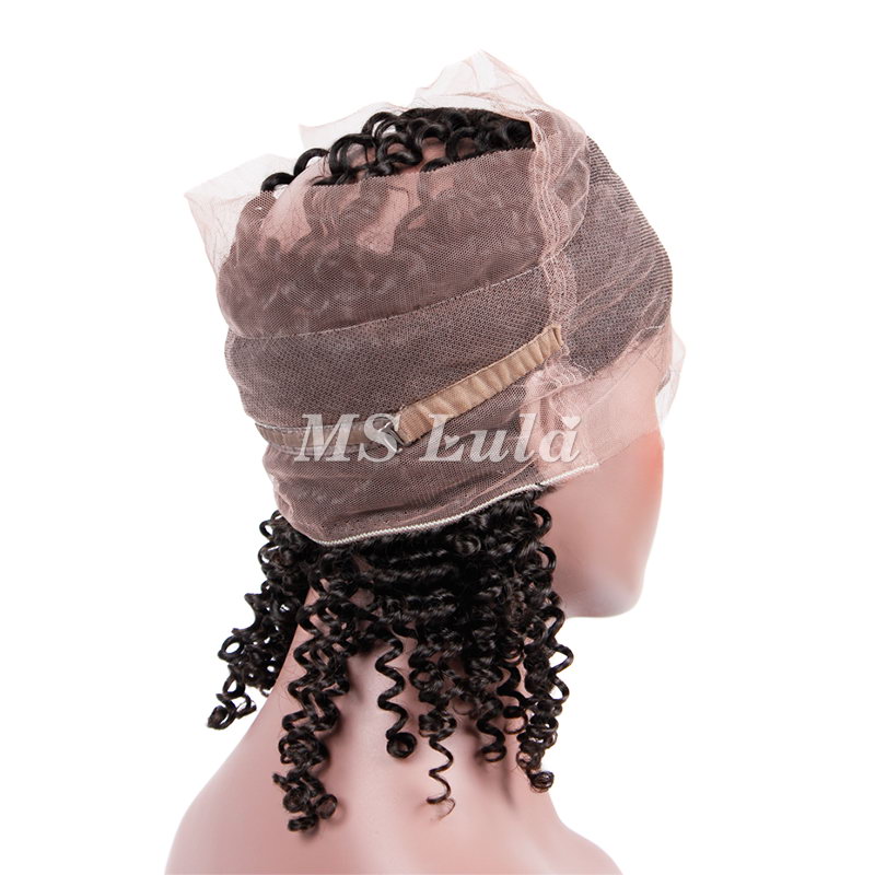 Virgin Hair Kinky Curly 360 Lace Frontal Closure 22.5x4x2 With Adjustable Strap Medium Brown Lace - 图片 9